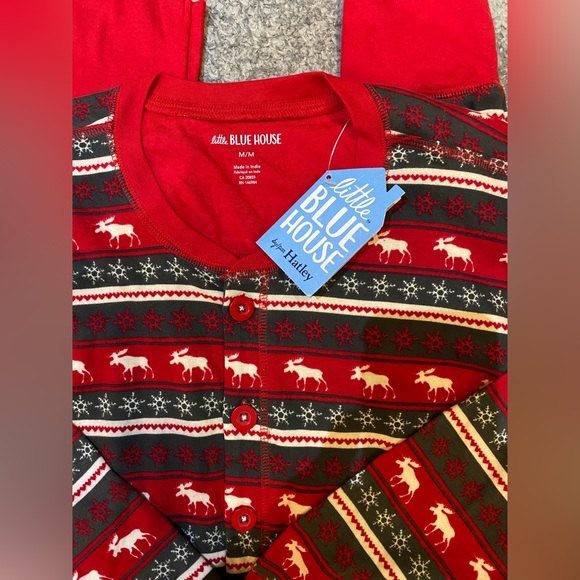 Little Blue House Fair Isle Moose Adult Union Suit - Picture 4 of 6